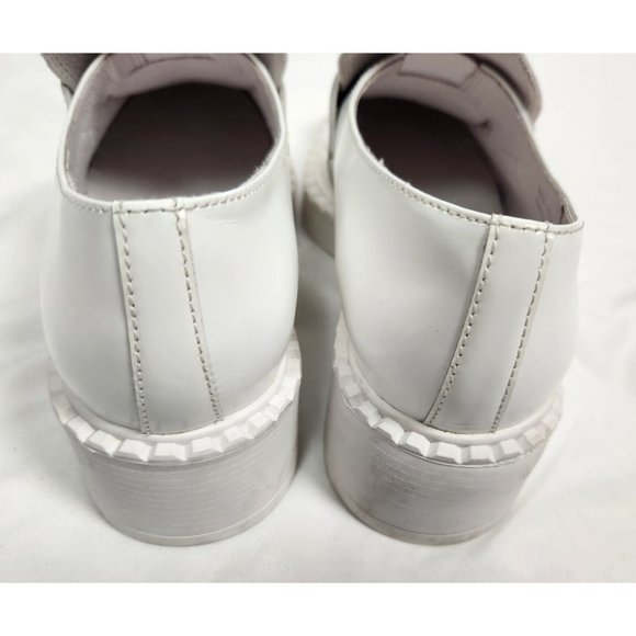 Jeffrey Campbell Women's Sz. 7.5  Librarian Platform Block Heel Loafers In White - Picture 3 of 8
